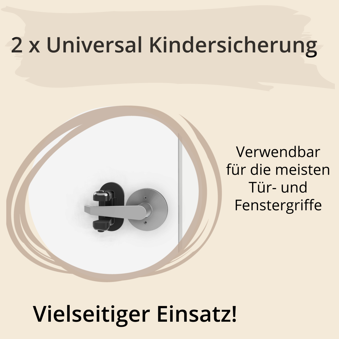 Universal Kindersicherung für Türen oder Fenster - 2 Stück